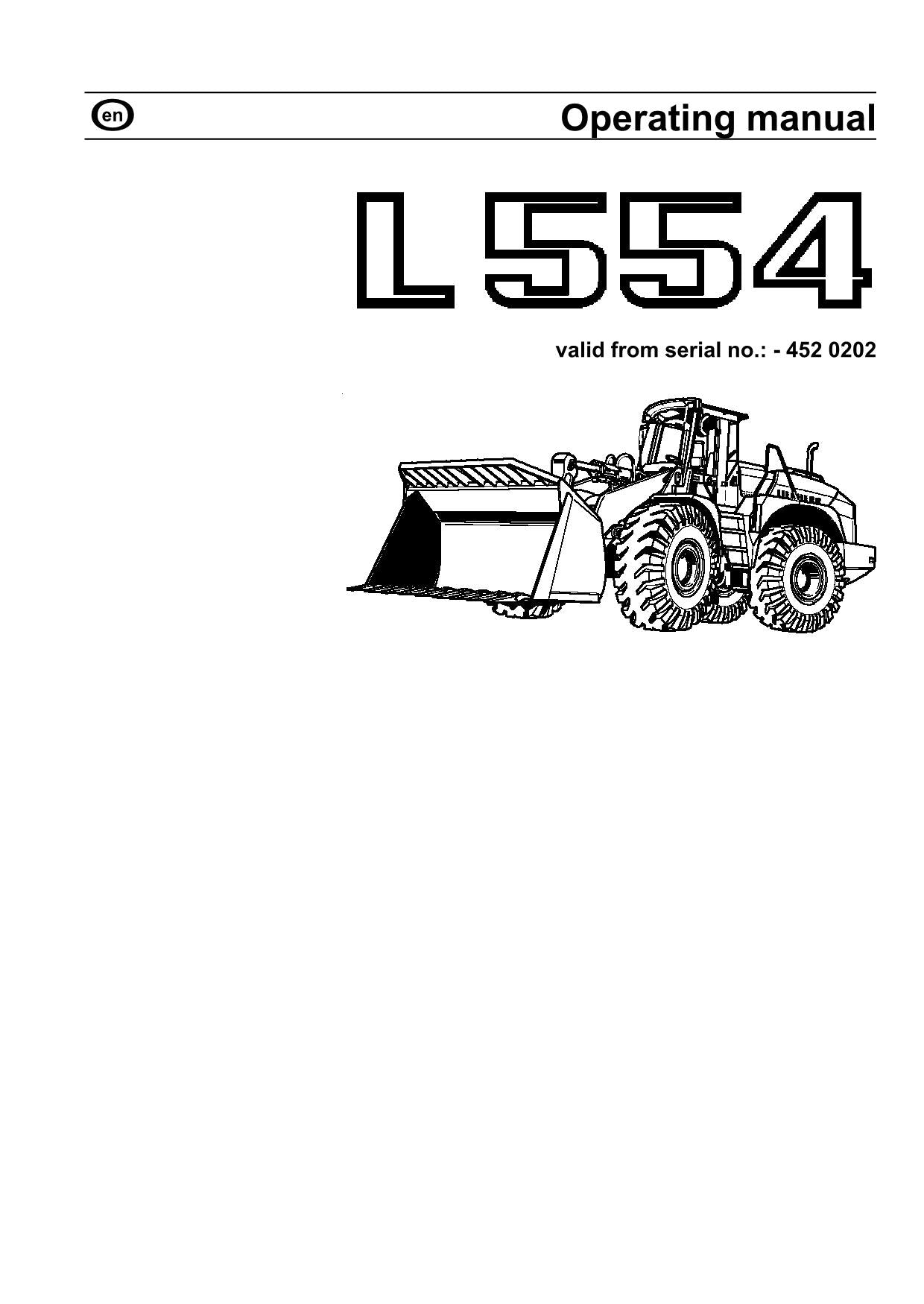 Manuel d'utilisation de la chargeuse sur pneus Liebherr L554 série 0202