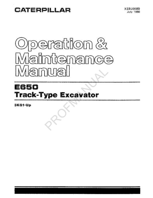 Wartungshandbuch für den Bediener des Raupenbaggers Caterpillar E650