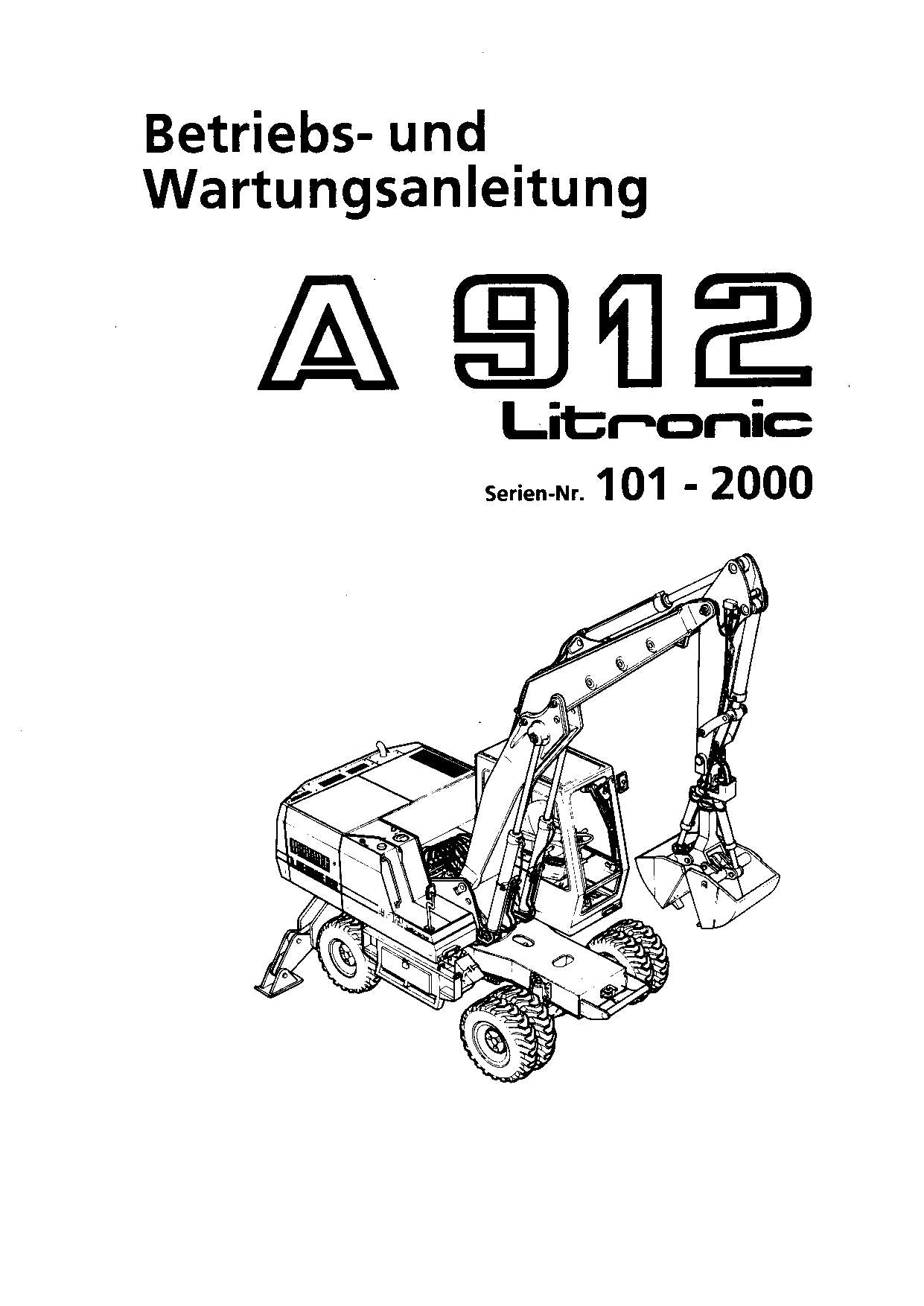 Liebherr A912 Litronic Hydraulikbagger Betriebsanleitung ser 359/101