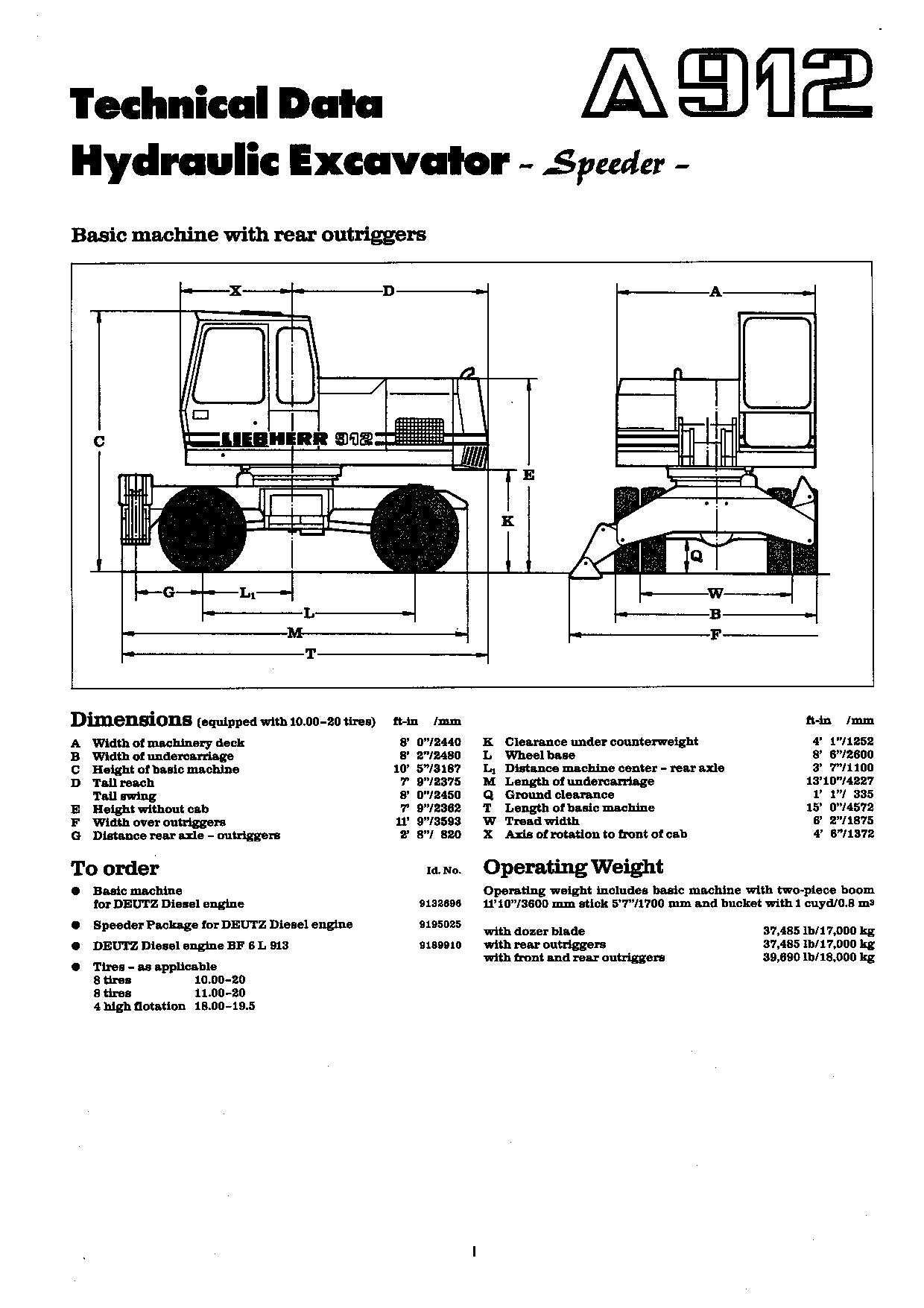 Manuel d'utilisation de la pelle Liebherr A912 Speeder