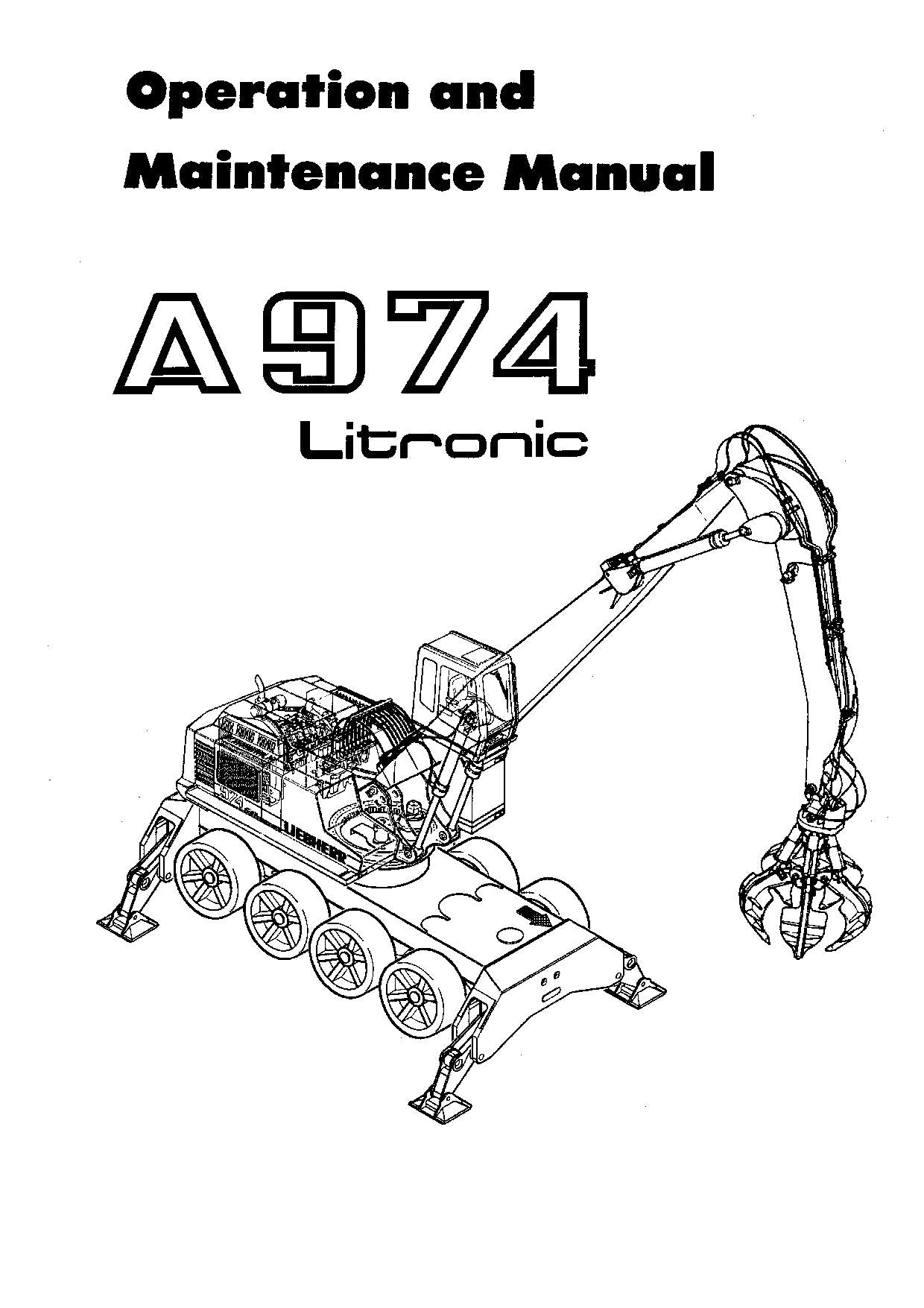 Manuel d'utilisation de la pelle Liebherr A974 Litronic