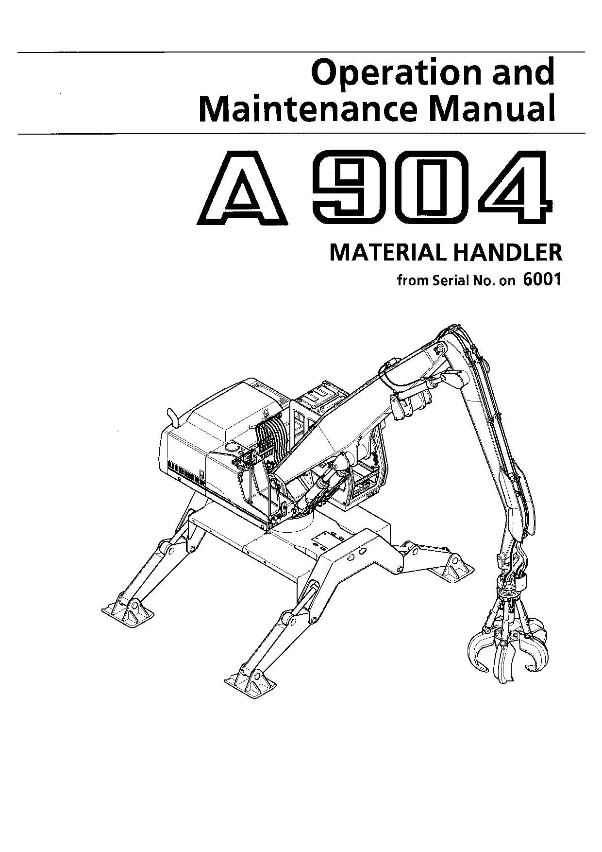 Manuel d'utilisation de la pelle de manutention Liebherr A904