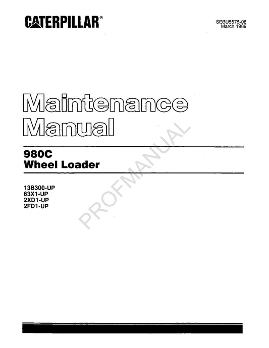 Wartungshandbuch für den Radlader Caterpillar 980C