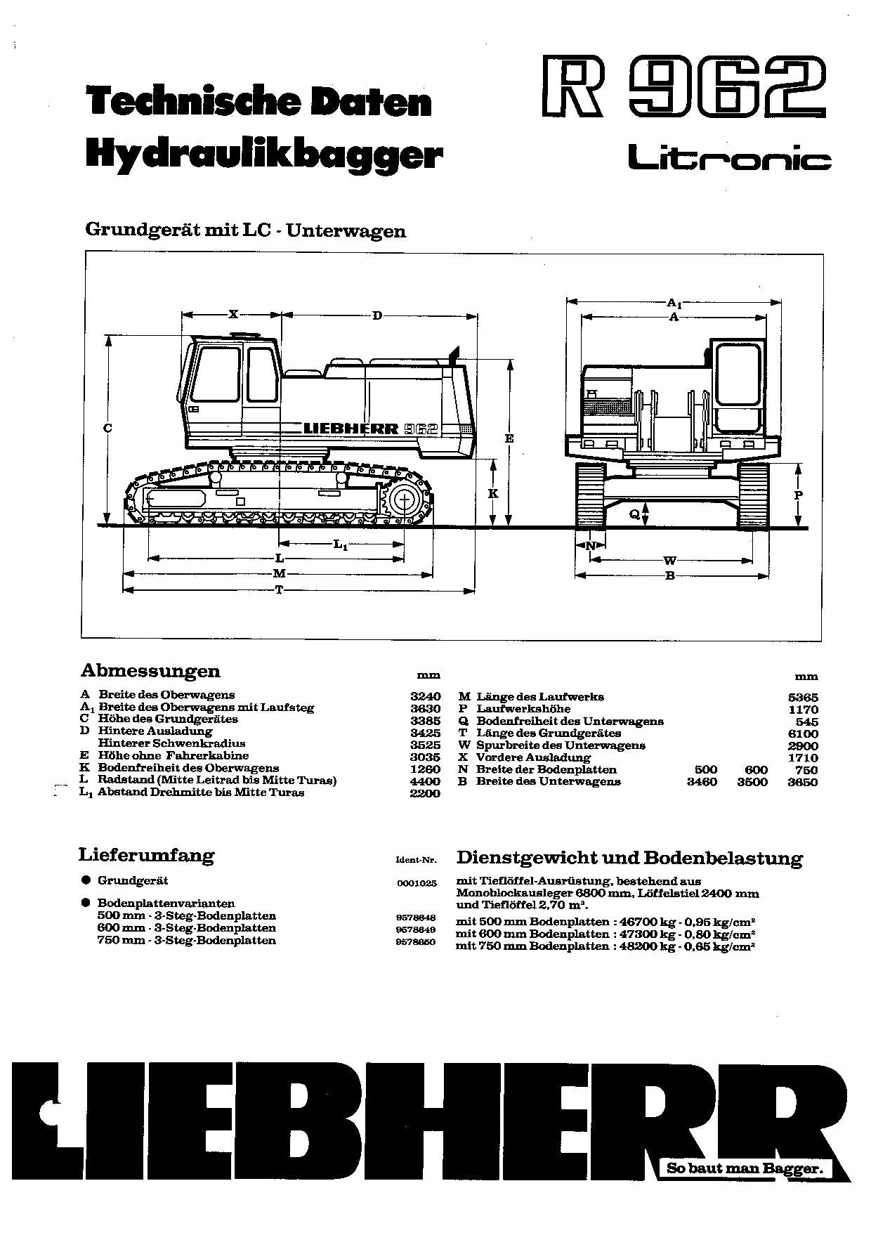 Liebherr R962 Litronic Hydraulikbagger Manuel d'instructions Manuel d'entretien