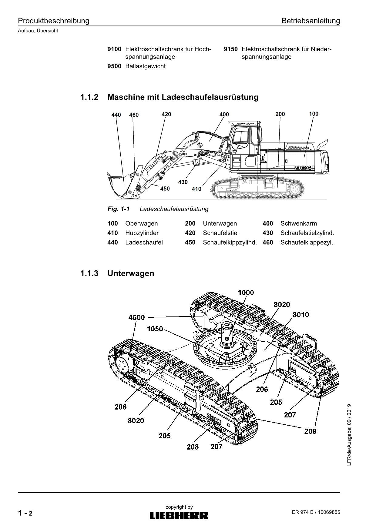 Liebherr ER974 B Hydraulikbagger Manuel d'instructions