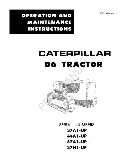 Manuel d'entretien du tracteur Caterpillar D6 FE033514