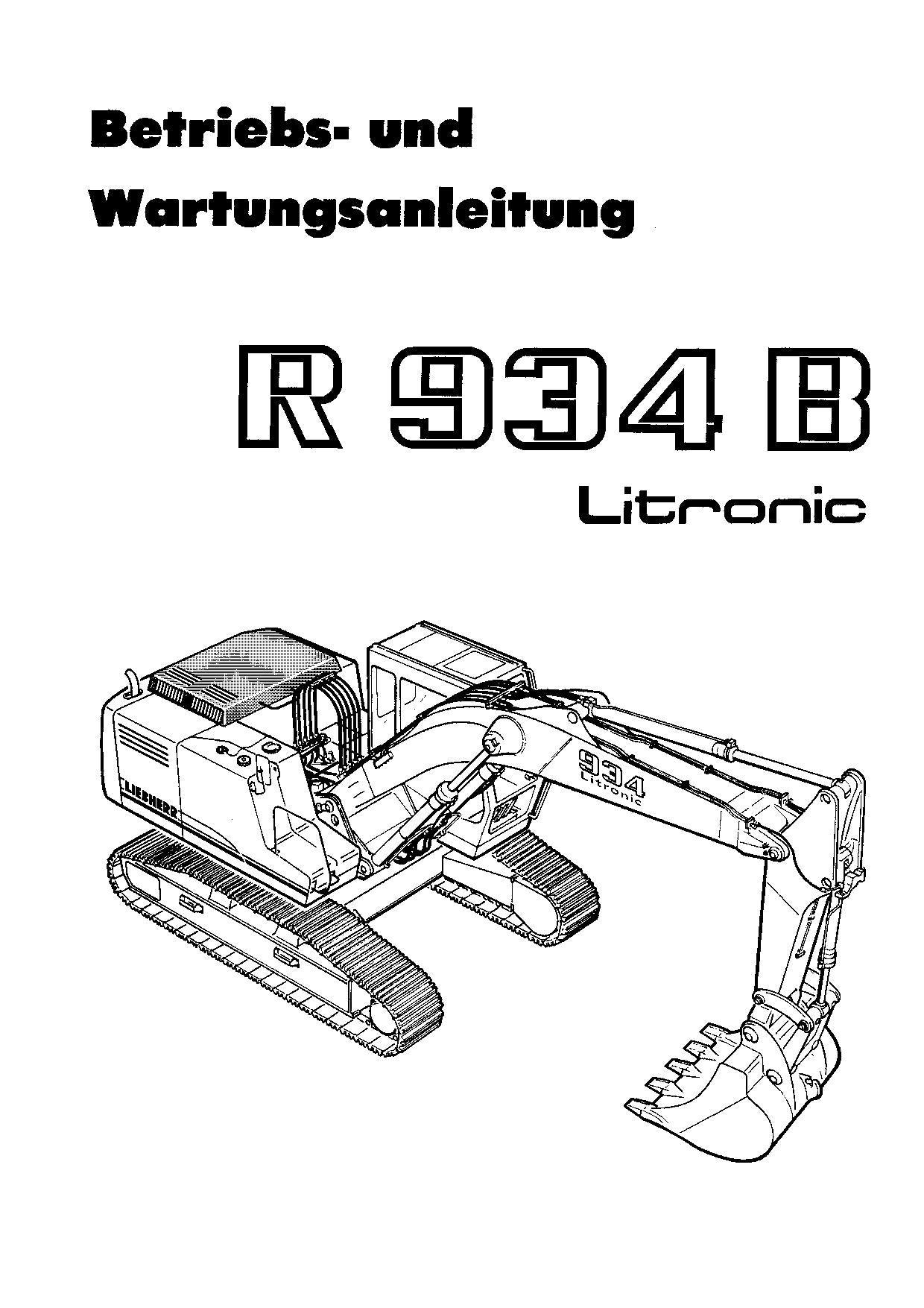 Liebherr R934 B Litronic bagger Betriebsanleitung