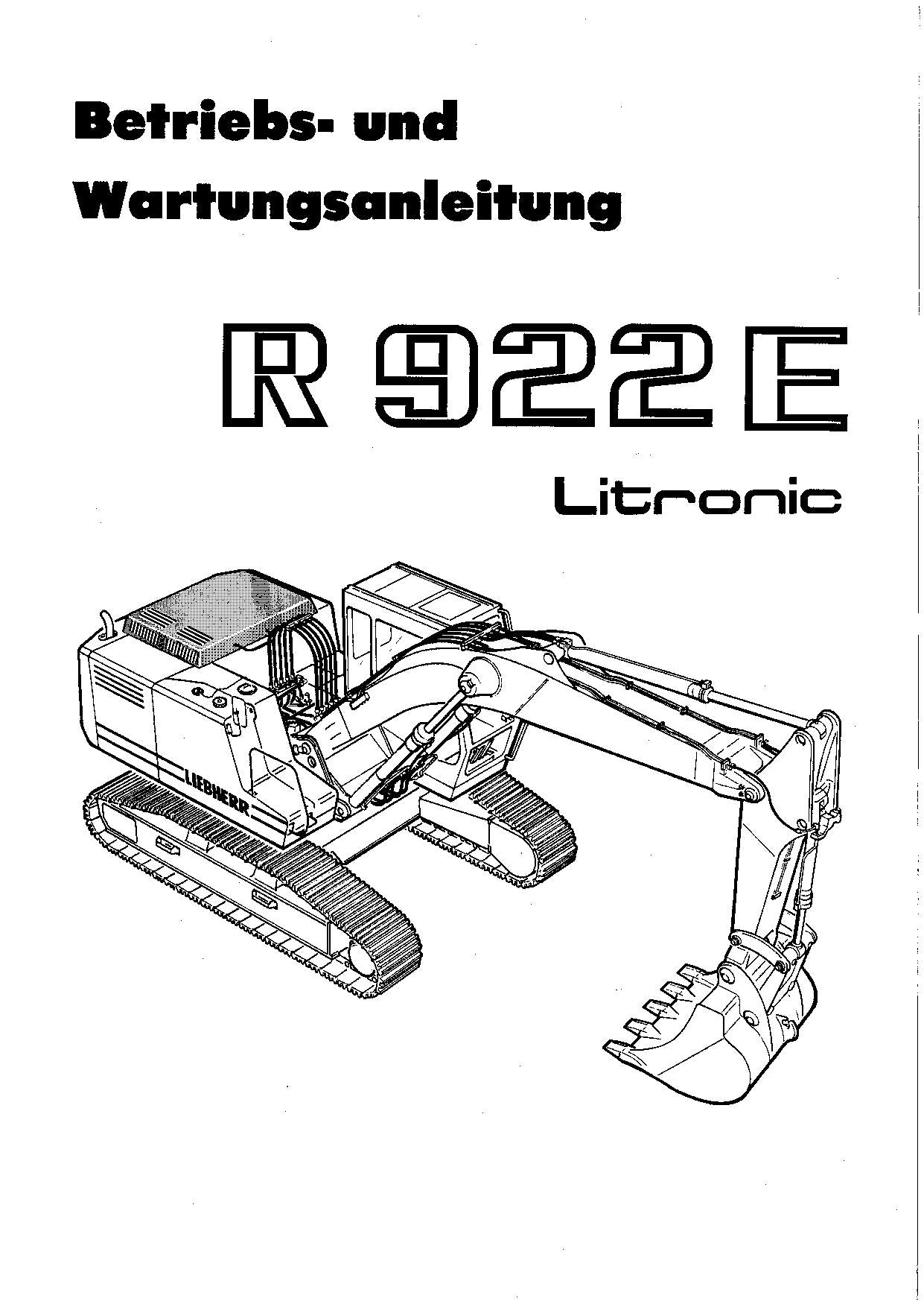 Liebherr ER922 Litronic Raupenbagger Betriebsanleitung Wartungsanleitung