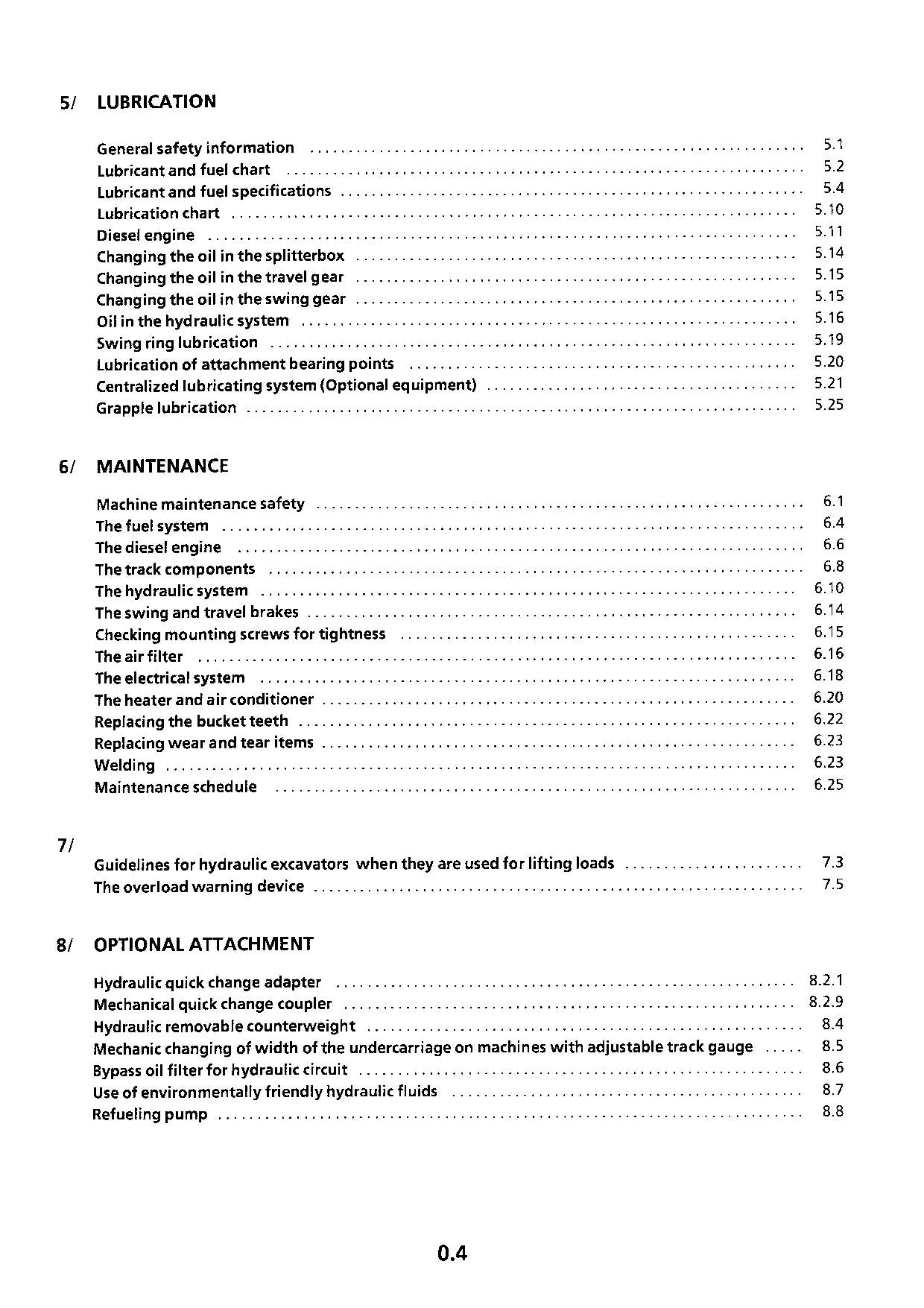 Liebherr R954 B Litronic Excavator Operators manual serial 5001