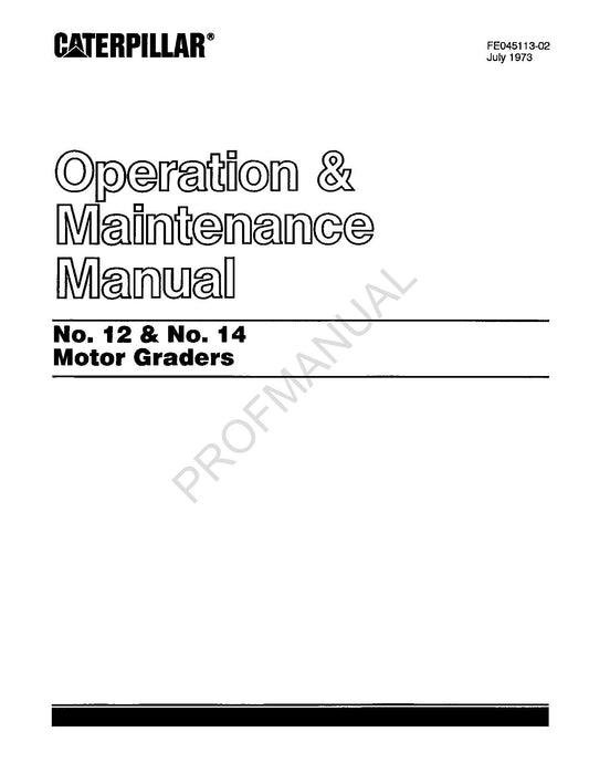 Wartungshandbuch für Caterpillar 12 14 Motorgrader