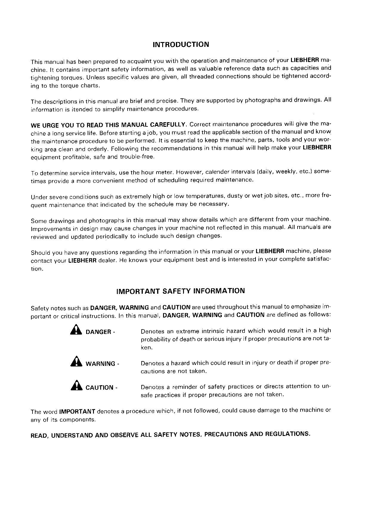 Liebherr A900 B Speeder Excavator  Operators manual