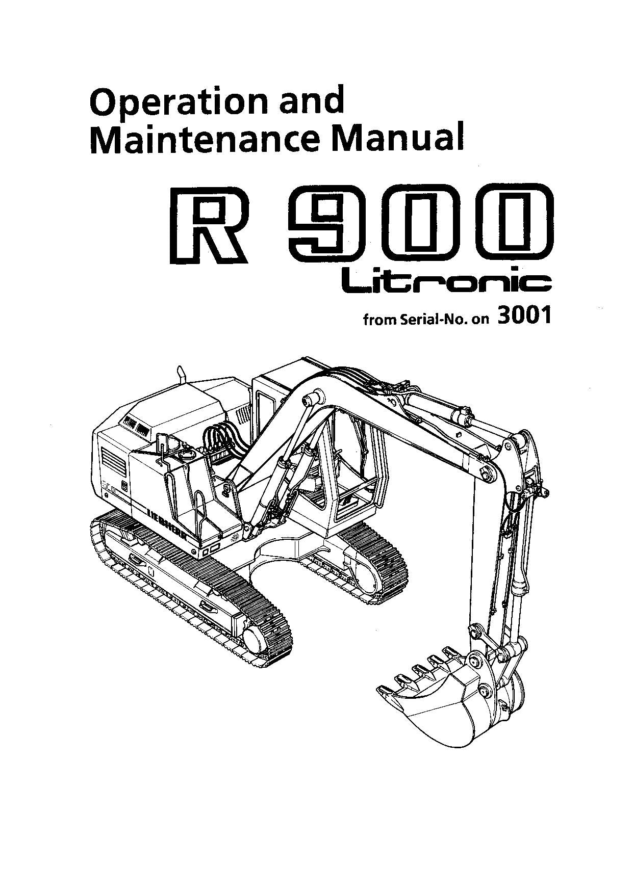 Liebherr R900 Litronic Bagger Bedienungsanleitung Serie 368/3001