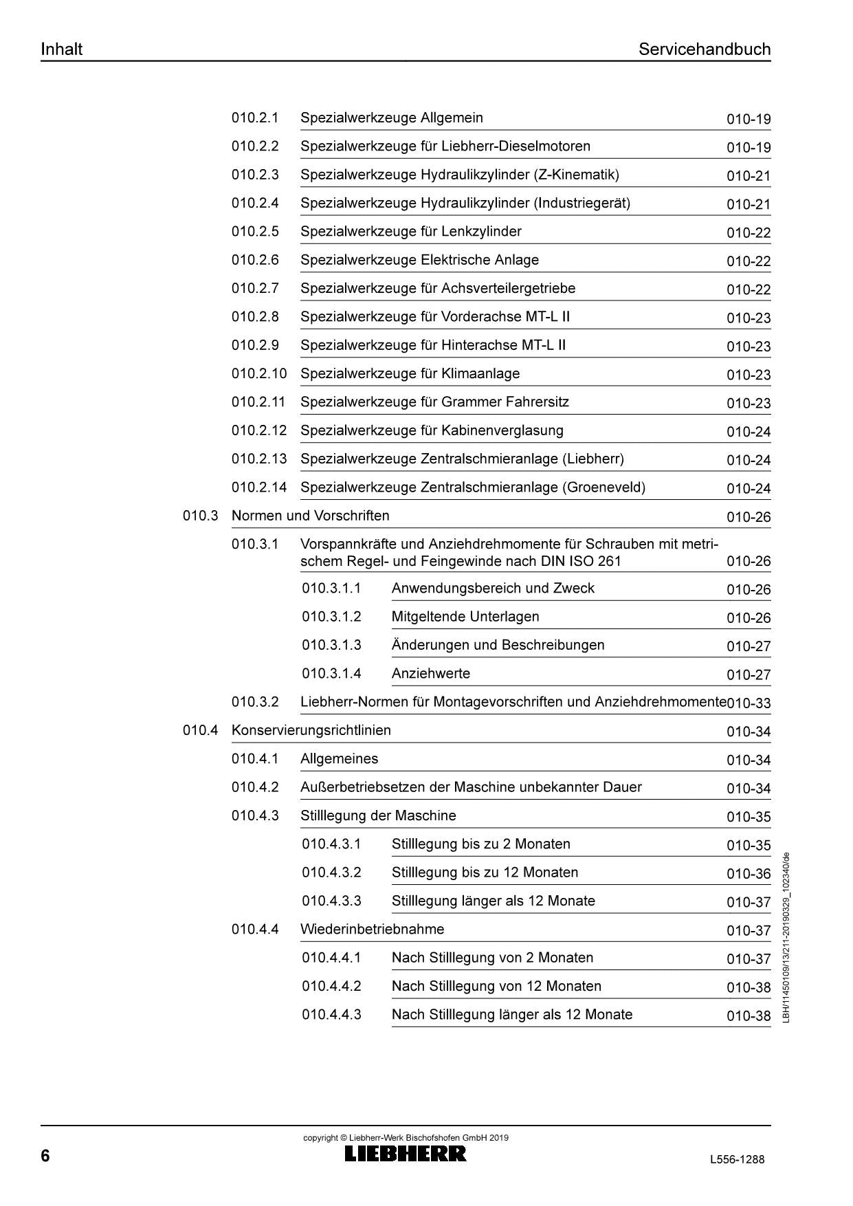 Liebherr L556 1288 Radlader Reparaturhandbuch Werkstatthandbuch