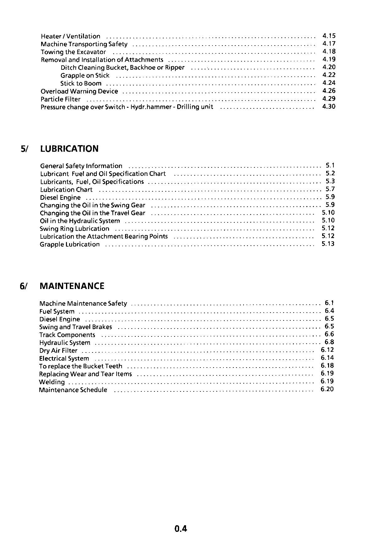 Liebherr R900 HDS Litronic Tunnel Excavator Operators manual serial 578/101