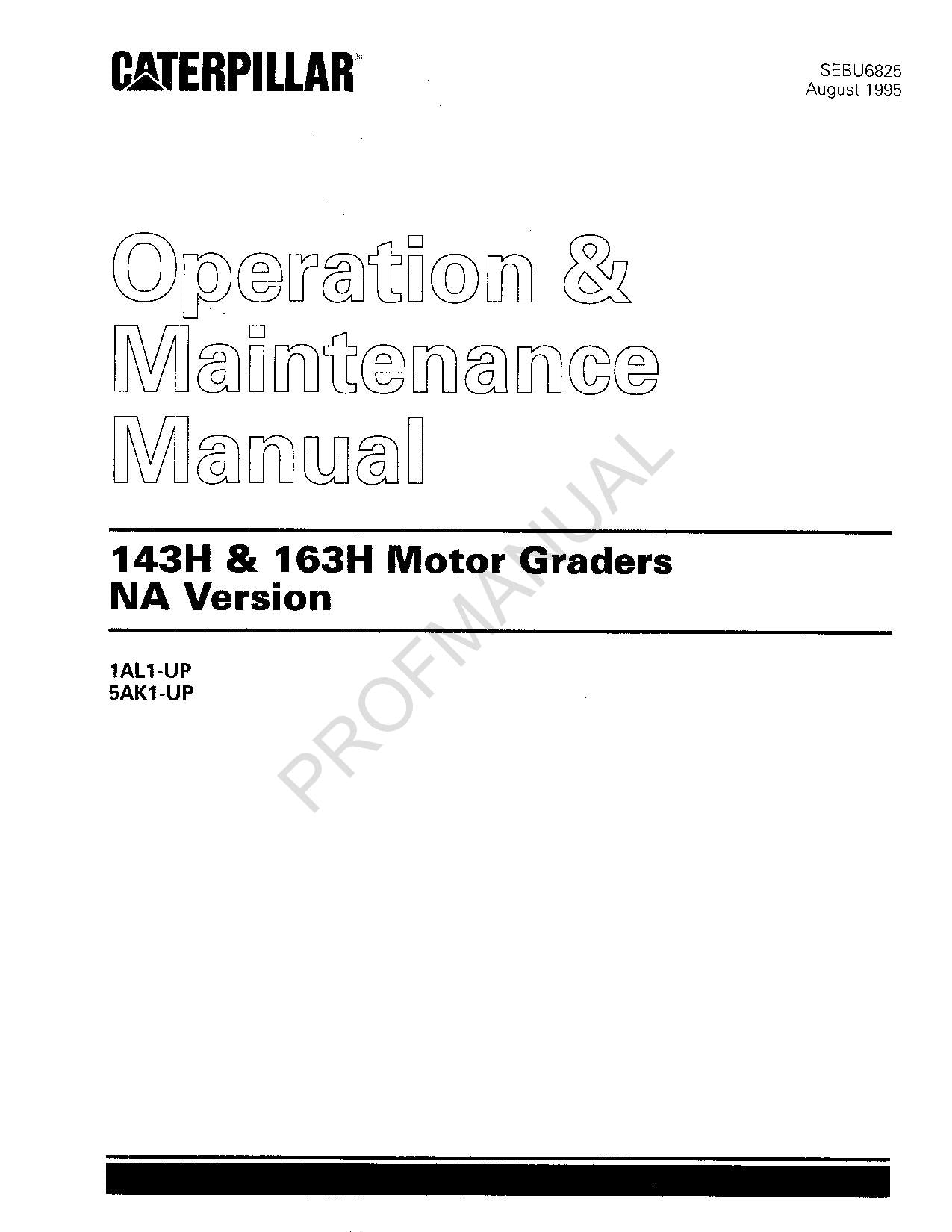 Caterpillar 143H 163H Motorgrader NA Version - Bedienungs- und Wartungshandbuch