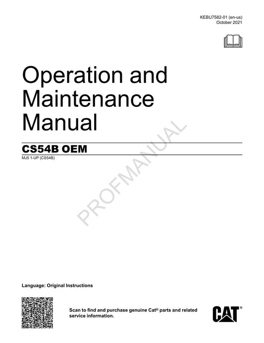 Caterpillar CS54B OEM Operators Maintenance Manual