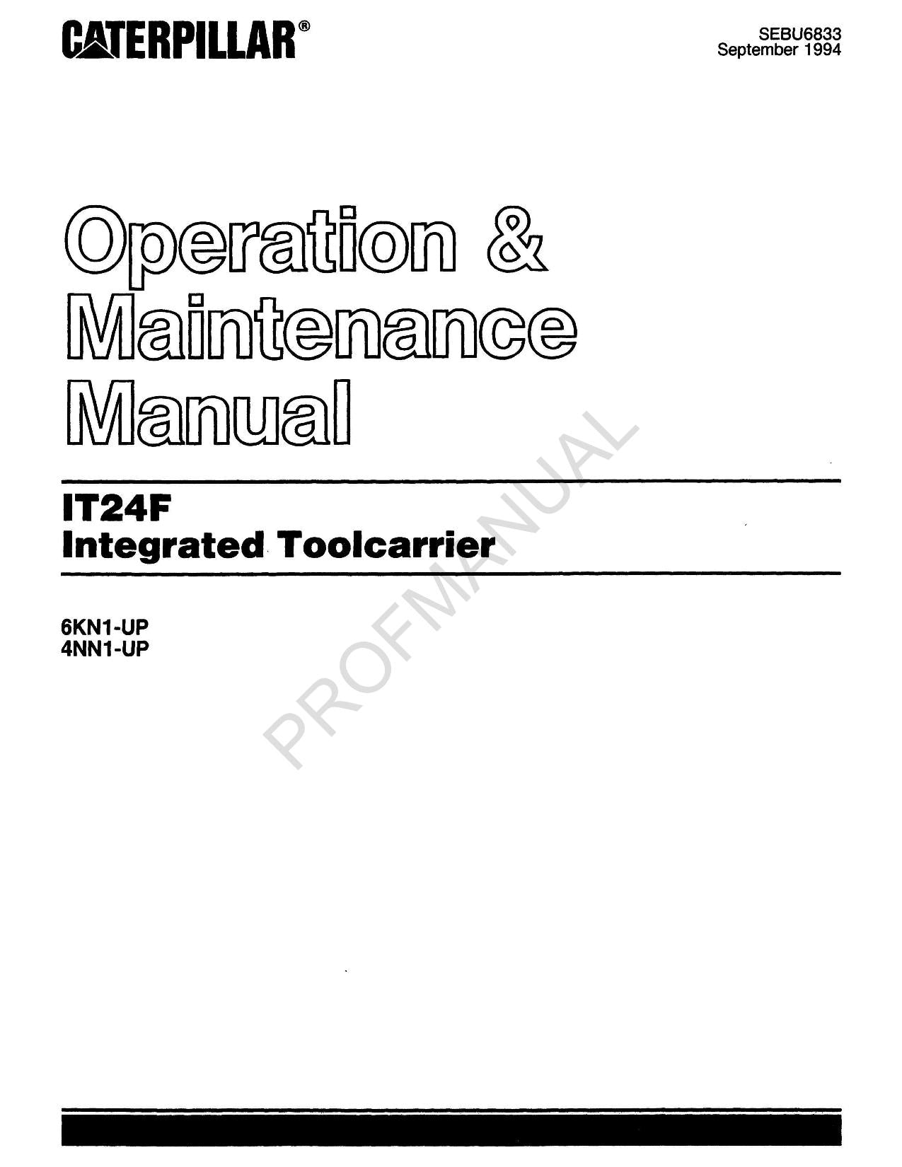 Caterpillar IT24F Integrierter Werkzeugträger – Wartungshandbuch