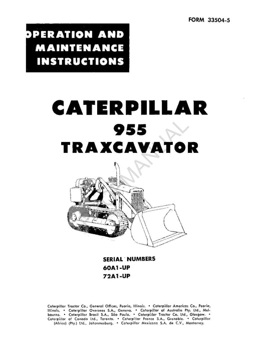 Caterpillar 955 Traxcavator - Wartungshandbuch für Bediener 00033504EN-US