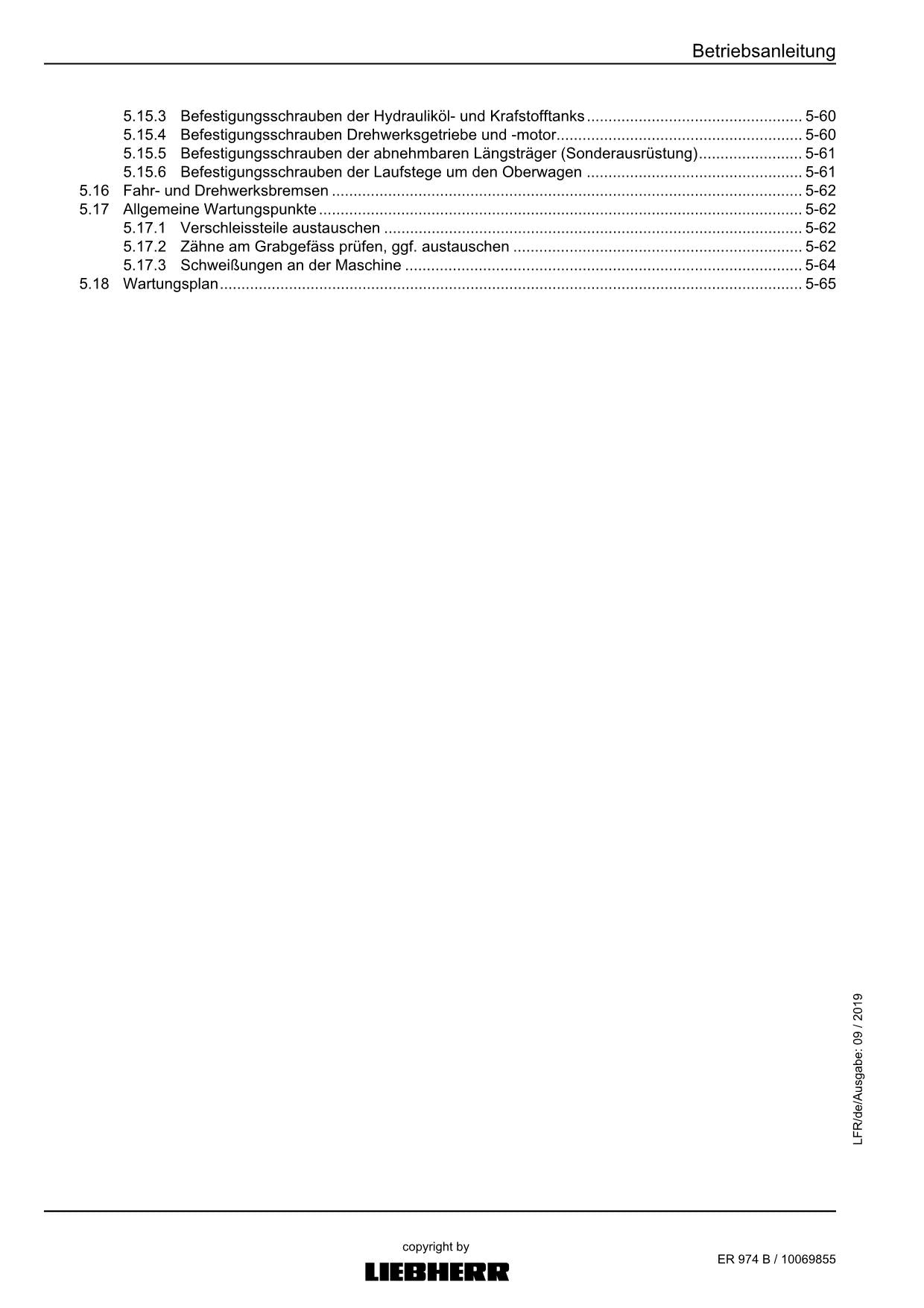 Liebherr ER974 B Hydraulikbagger Manuel d'instructions