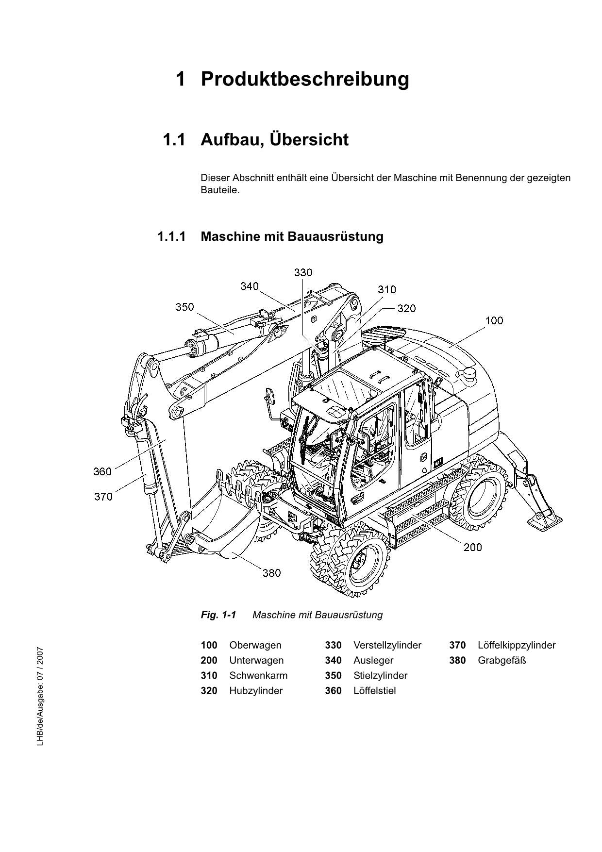 Liebherr A312 Litronic Hydraulikbagger Betriebsanleitung ser 719/37405