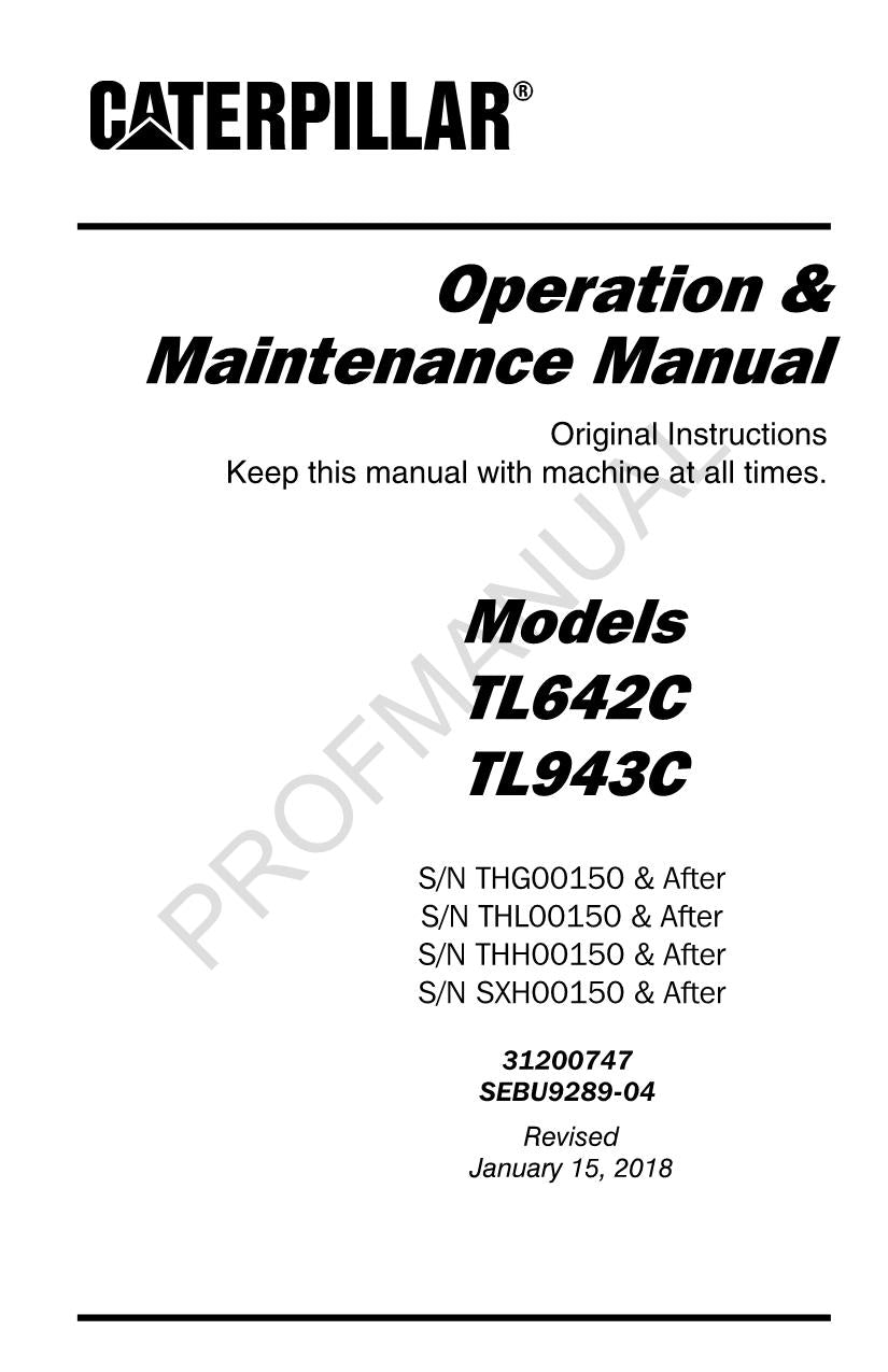 Wartungshandbuch für Caterpillar TL642C TL943C Teleskoplader