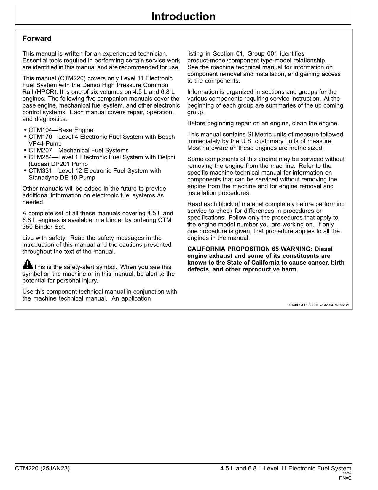 John Deere PowerTech 4.5 L 6.8 L Engine Fuel System Service Manual WORLDWIDE