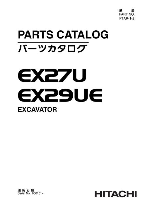 Hitachi EX27U excavator parts catalog manual serial 000101-