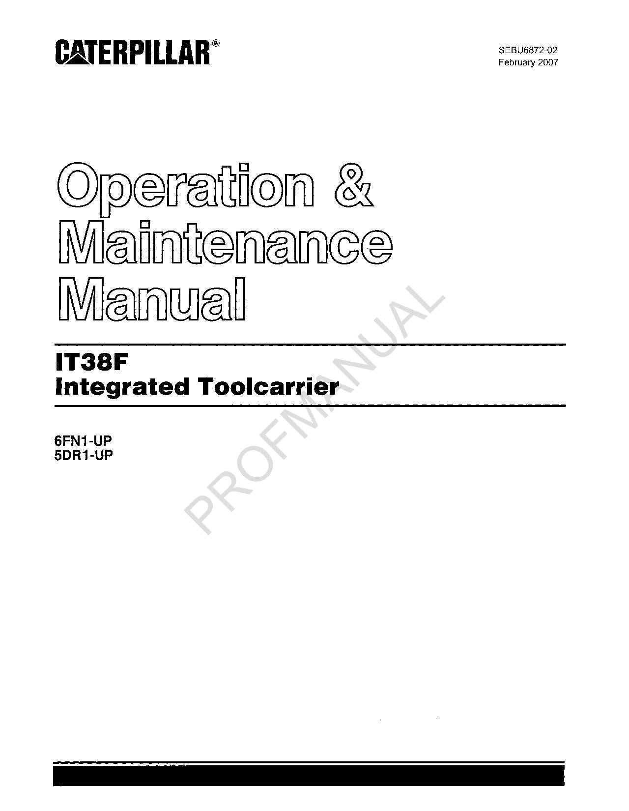 Caterpillar IT38F Integrierter Werkzeugträger – Wartungshandbuch