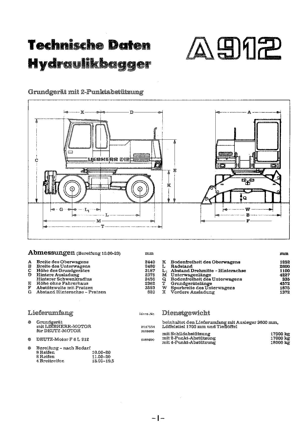 Liebherr A912 Hydraulikbagger Betriebsanweisung