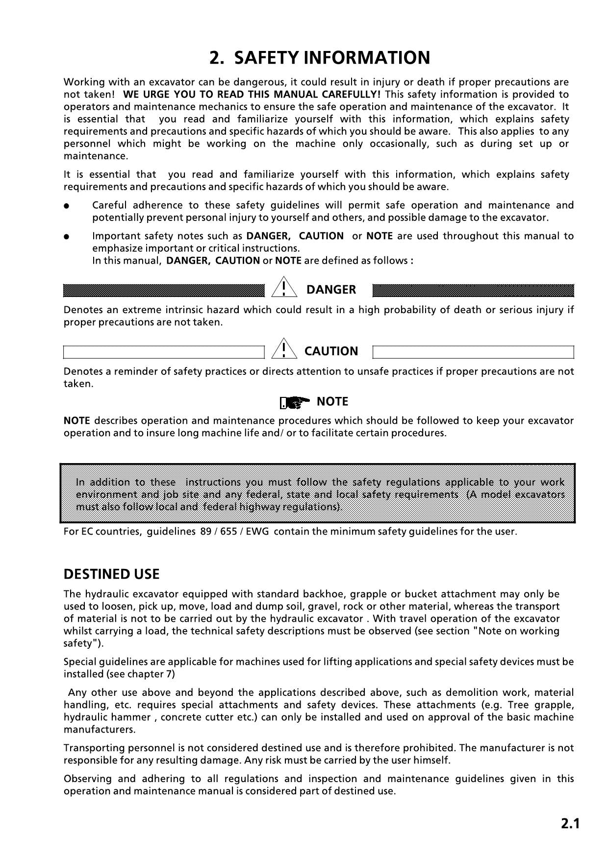 Liebherr A900 ZW Litronic Excavator Operators manual