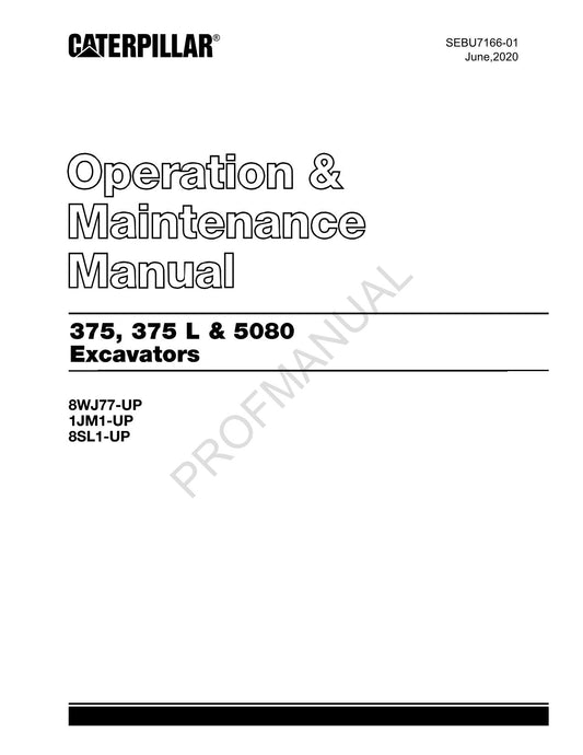 Caterpillar 375 375 L 5080 Bagger-Bediener-Wartungshandbuch