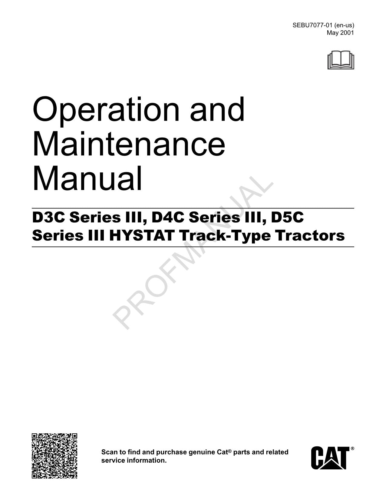 Wartungshandbuch für Caterpillar D3C D4C D5C Series3 HYSTAT Traktor