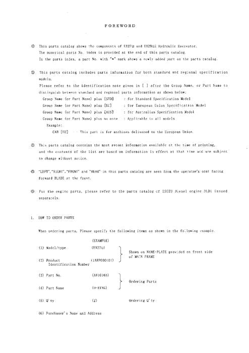 Hitachi EX25-2 excavator parts catalog manual