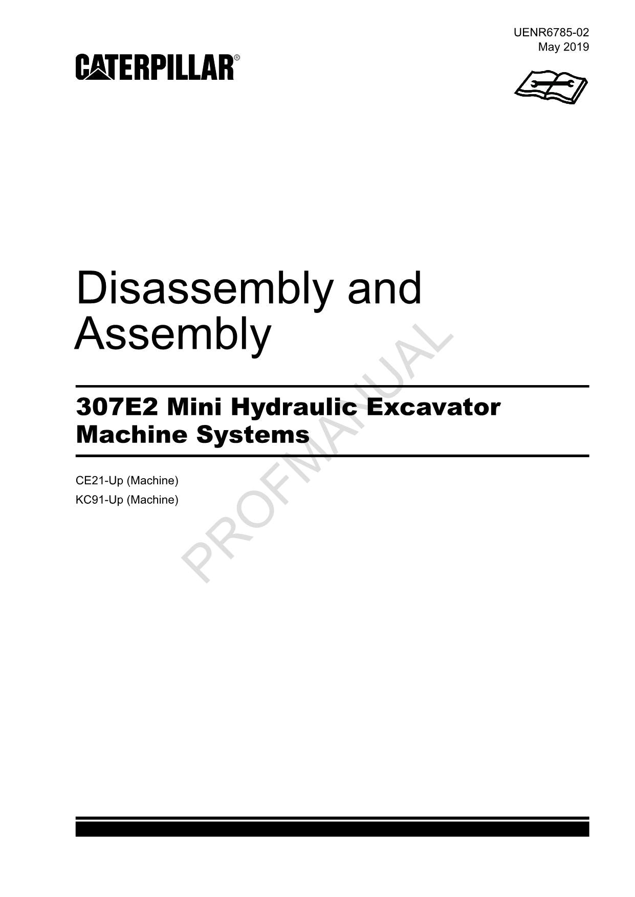 Manuel d'entretien de l'excavatrice Caterpillar 307E2 Démontage et assemblage