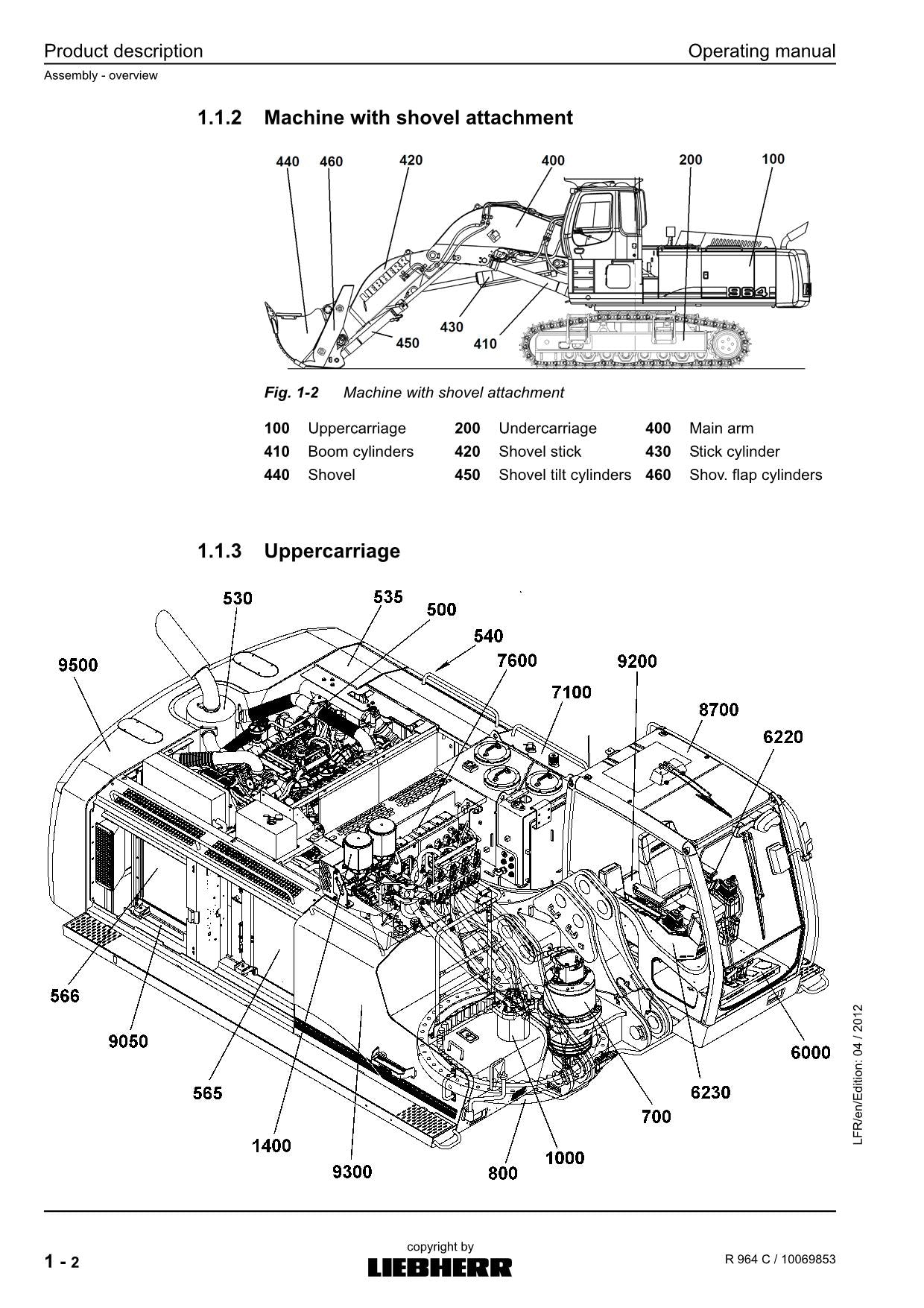 Manuel d'utilisation de la pelle Liebherr R964 C