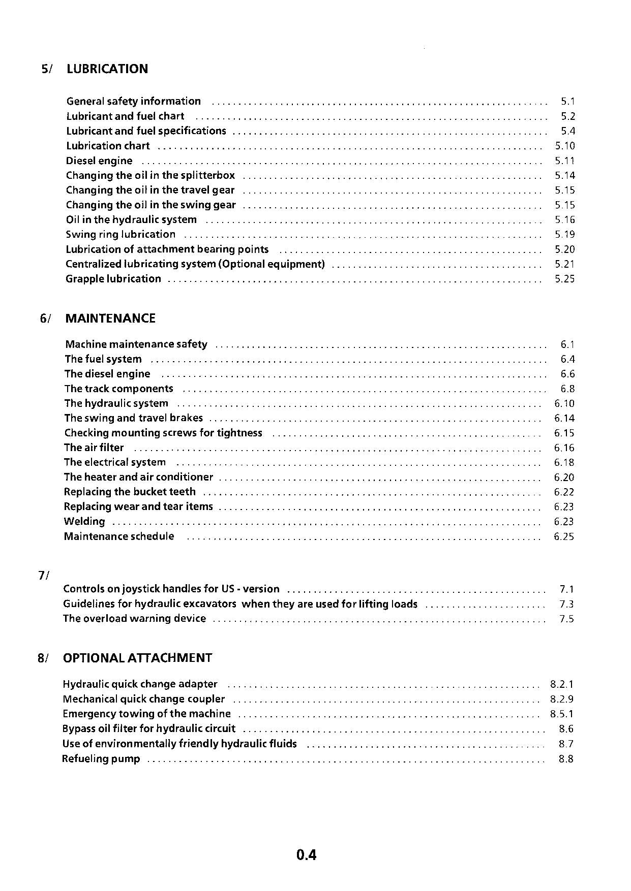 Liebherr R934 B Tunnel Excavator Operators manual serial 9995