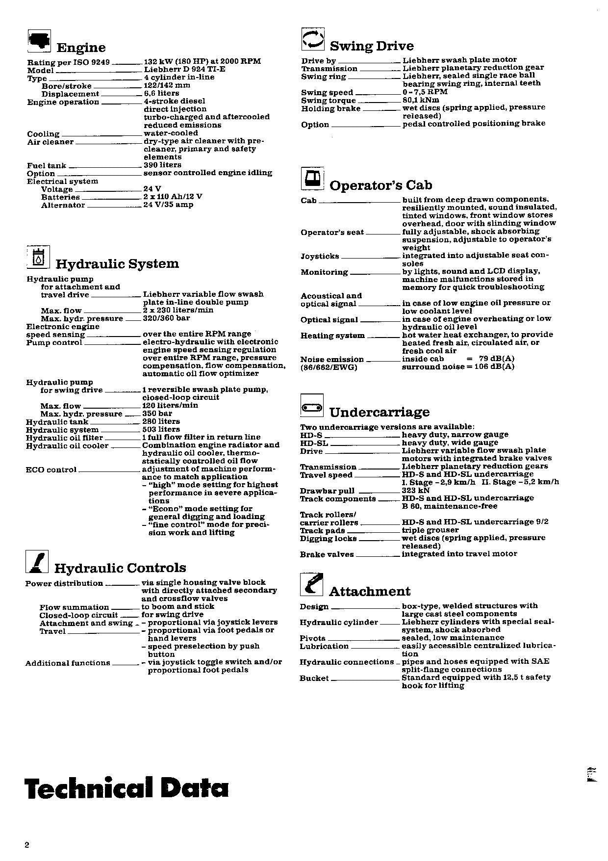 Liebherr R932 Tunnel Excavator Operators manual