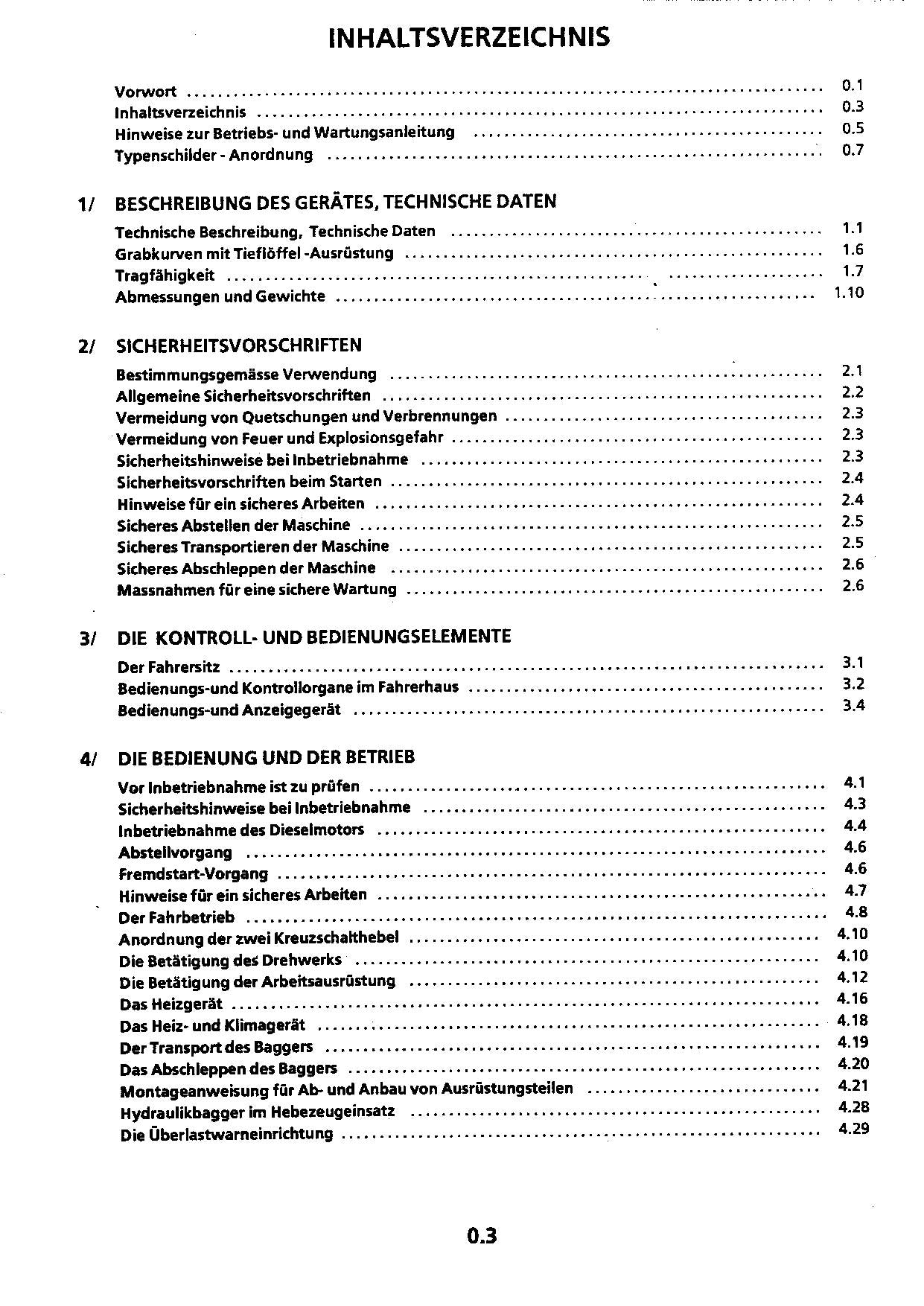 Liebherr R932 Tunnel Raupenbagger Betriebsanleitung Wartungsanleitung