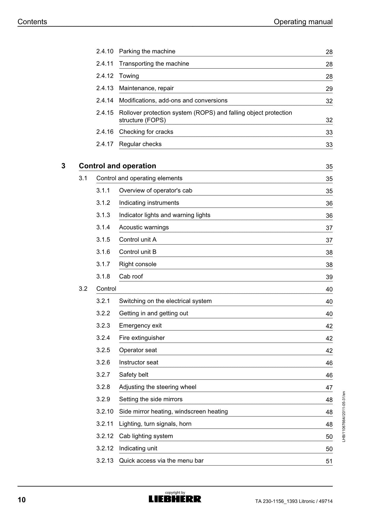 Liebherr TA 230-1156_1393 Litronic Articulated Truck Operators manual