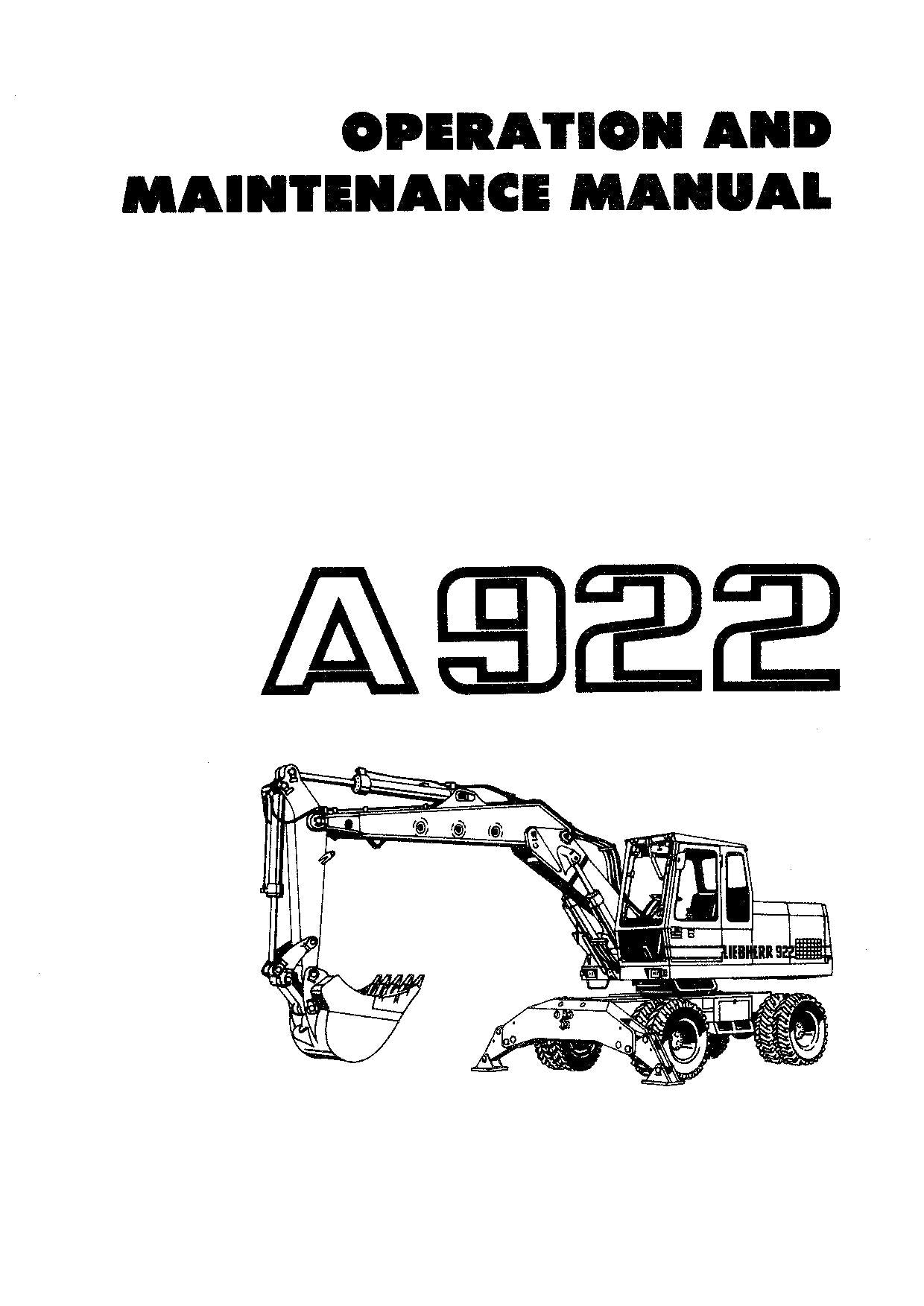 Liebherr A922 Bagger Bedienungsanleitung