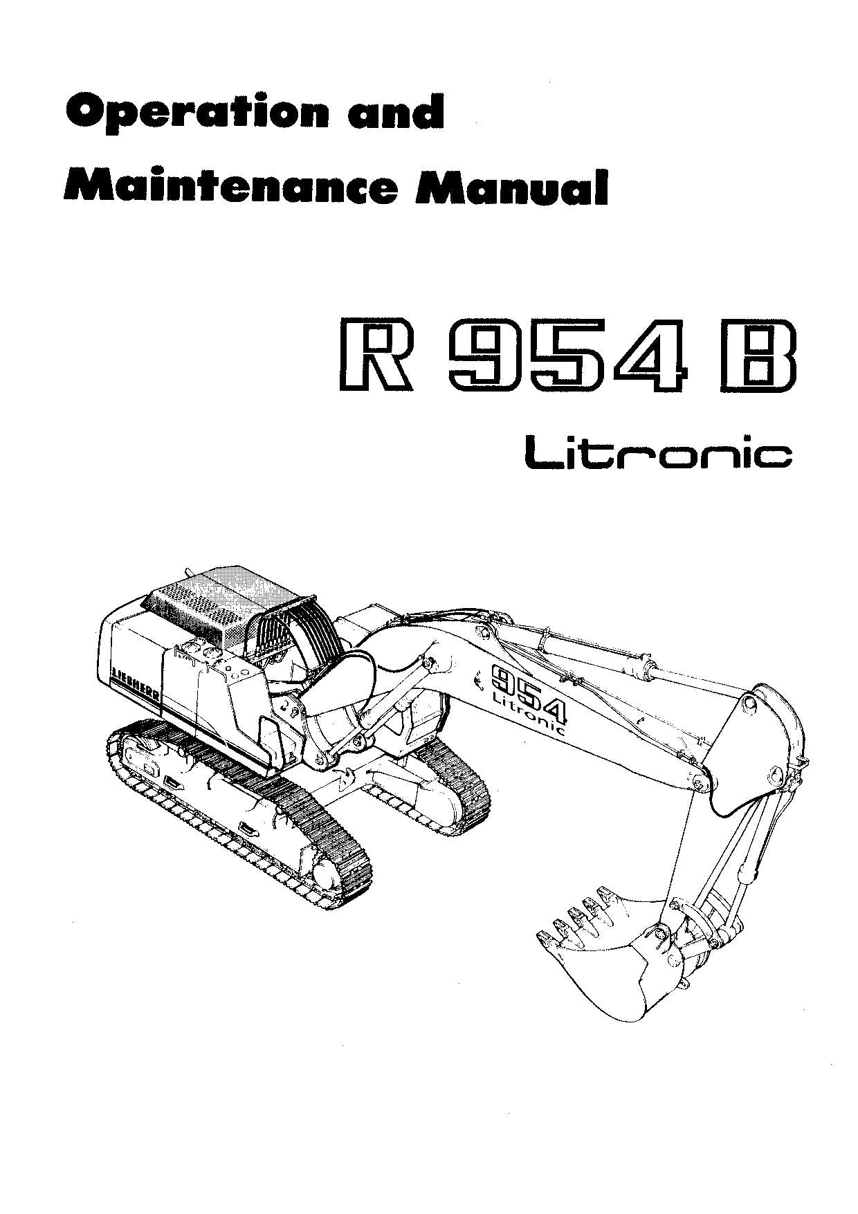 Manuel d'utilisation de la pelle Liebherr R954 B Litronic, série 5259