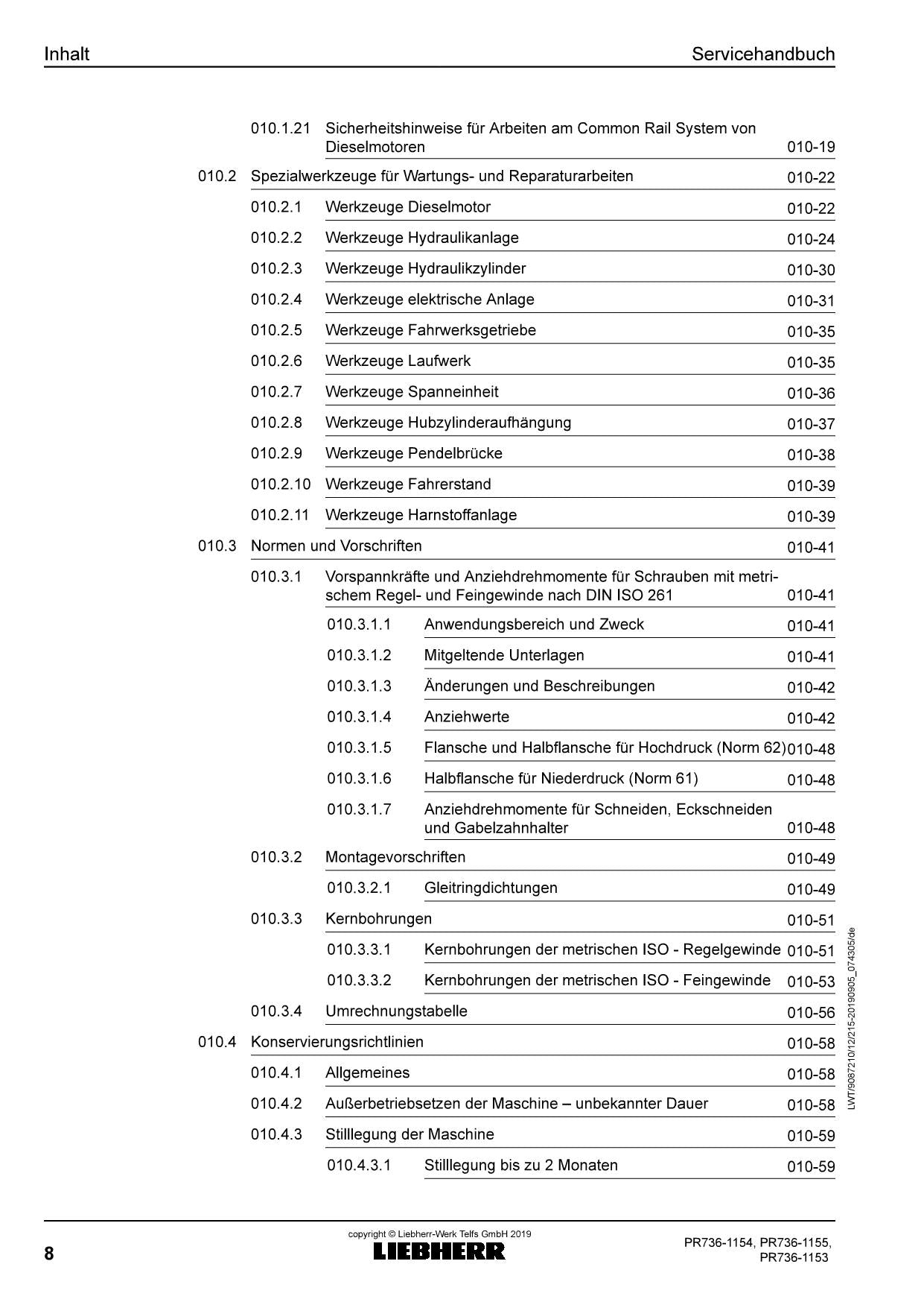 Liebherr PR736 1153 PR736 1154 PR736 1155 Planierraupe Reparaturhandbuch