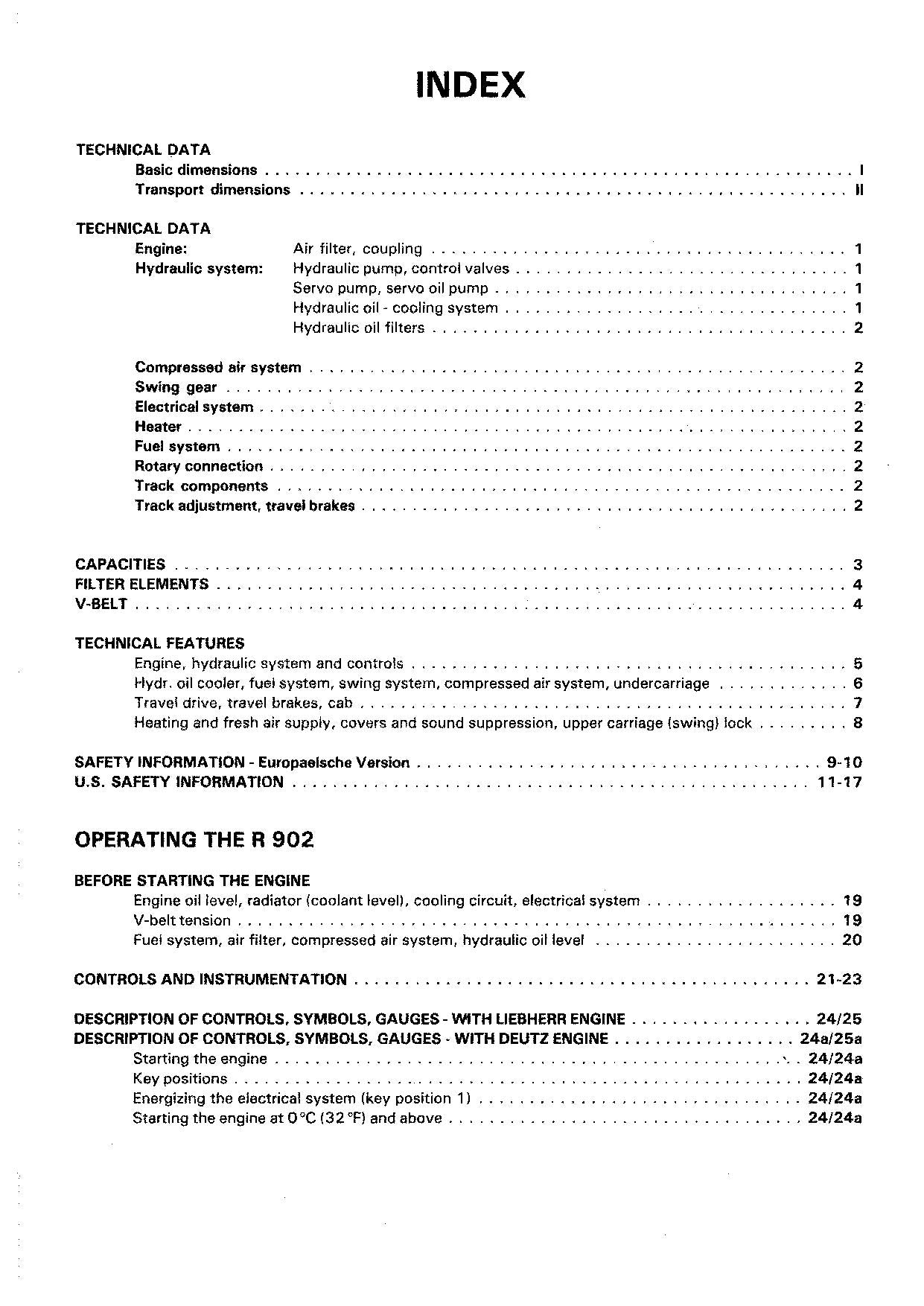 Liebherr R902 Excavator Operators manual serial 2600