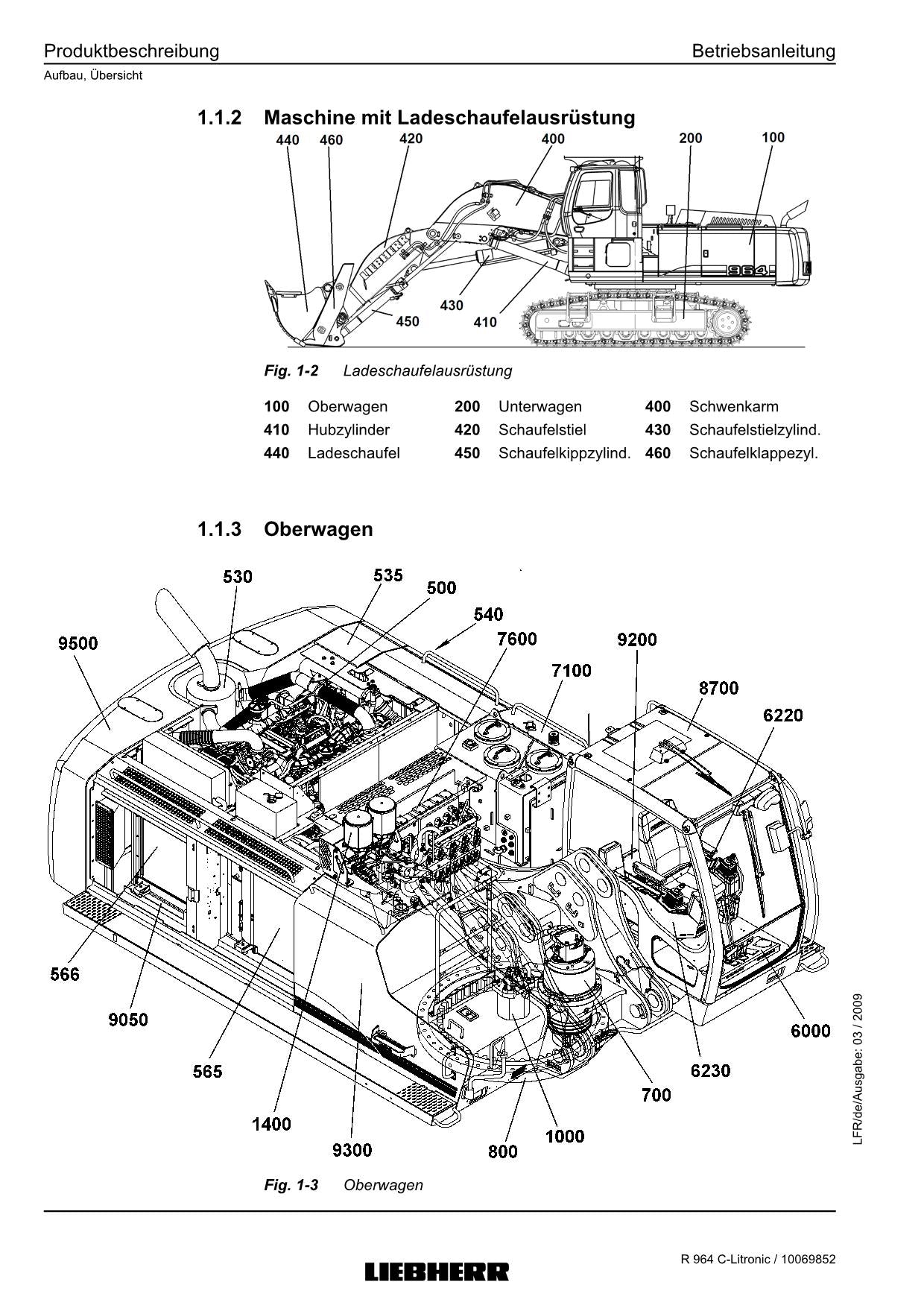 Liebherr R964 C Litronic Hydraulikbagger Betriebsanleitung ser 22612