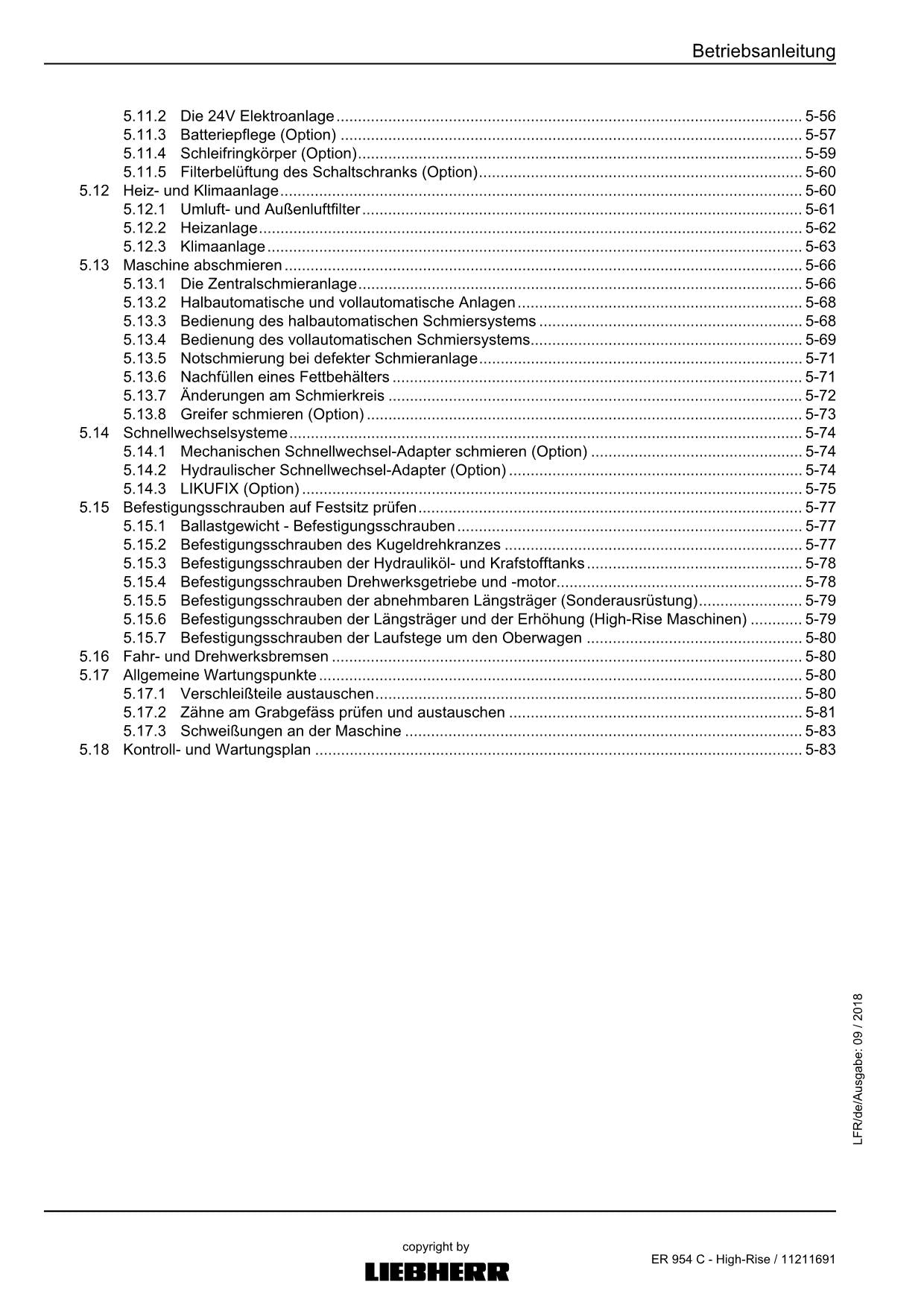 Liebherr ER954 C High-Rise Hydraulikbagger Manuel d'instructions