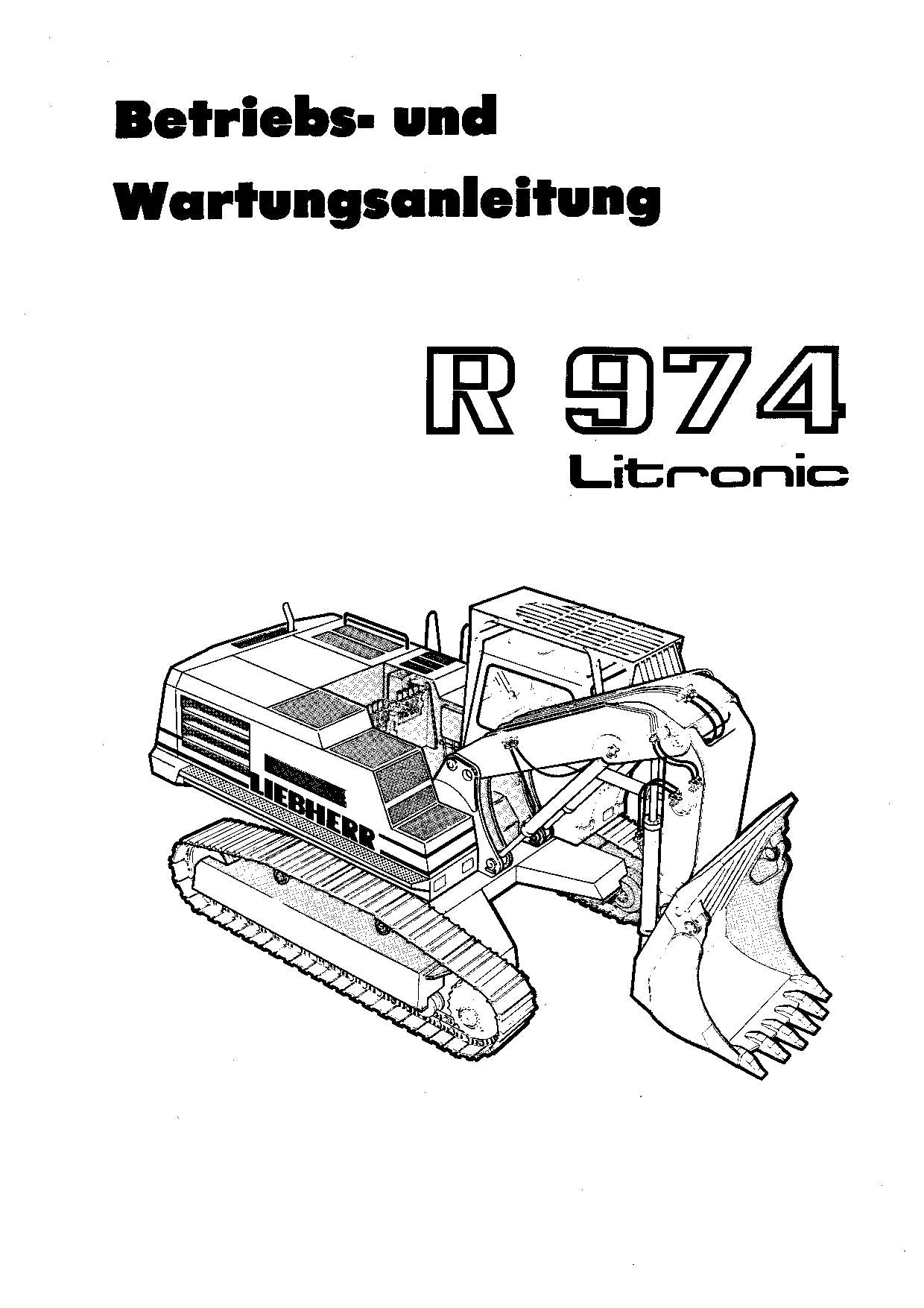 Liebherr R974 B Litronic Hydraulikbagger Betriebsanleitung Wartungsanleitung 344