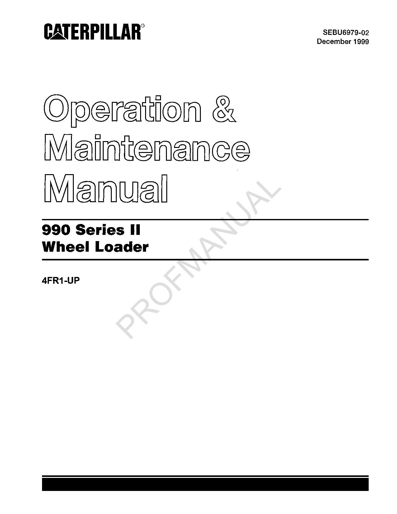 Wartungshandbuch für Caterpillar 990 Serie II-Radlader 4FR1-Up