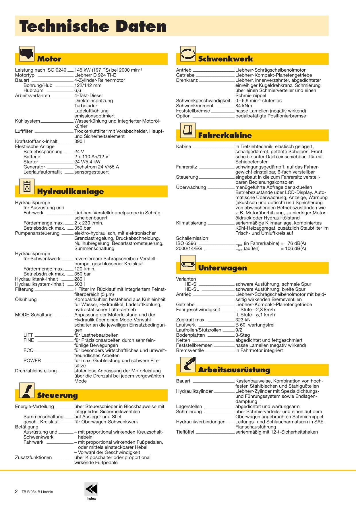 Liebherr R934 B Litronic Hydraulikbagger Manuel d'instructions