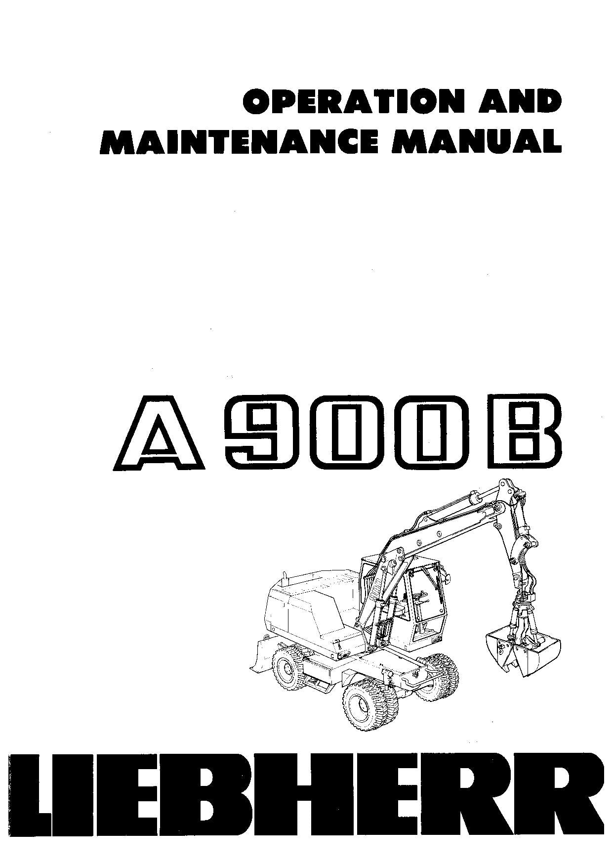 Liebherr A900 B Excavator  Operators manual