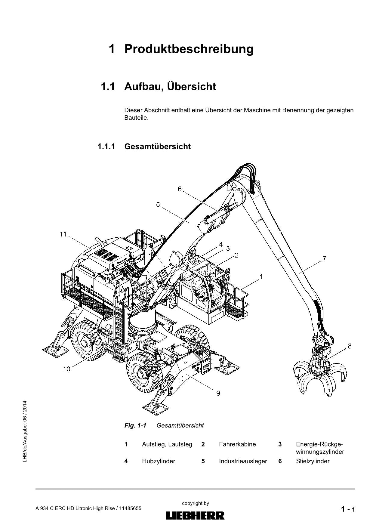 Liebherr A934 C ERC HD Litronic High Rise Manuel d'utilisation